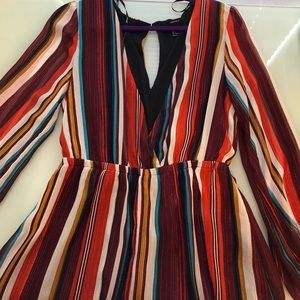Multi colored striped romper!